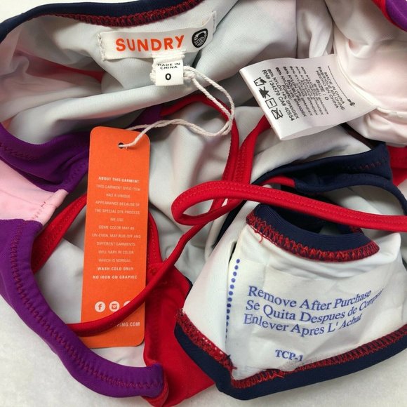 Sundry Anthropologie Colorblock One Piece Swim Suit Size X-Small XS Bathing 0 - Picture 12 of 12